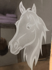 Glasplaat paard